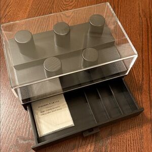 Sleek Black Watch Organizer Display Case